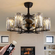 LumiBreeze 27 inch Crystal Fan Chandelier - Feyran