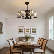 LumiBreeze 27 inch Crystal Fan Chandelier - Feyran