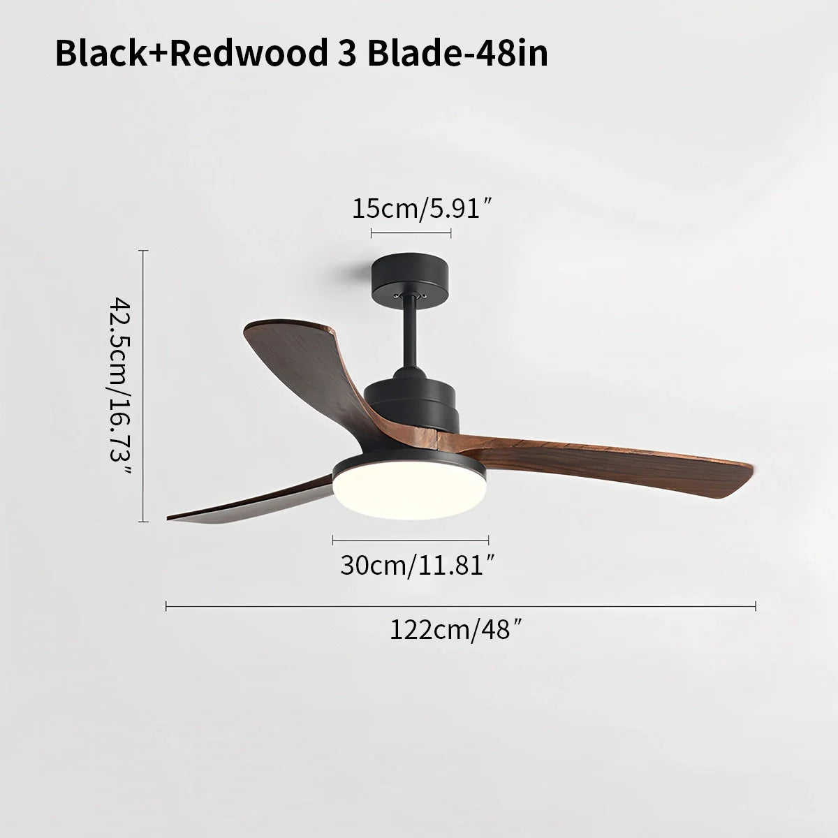 Feyran High Wind Solid Wood Ceiling Fan Light