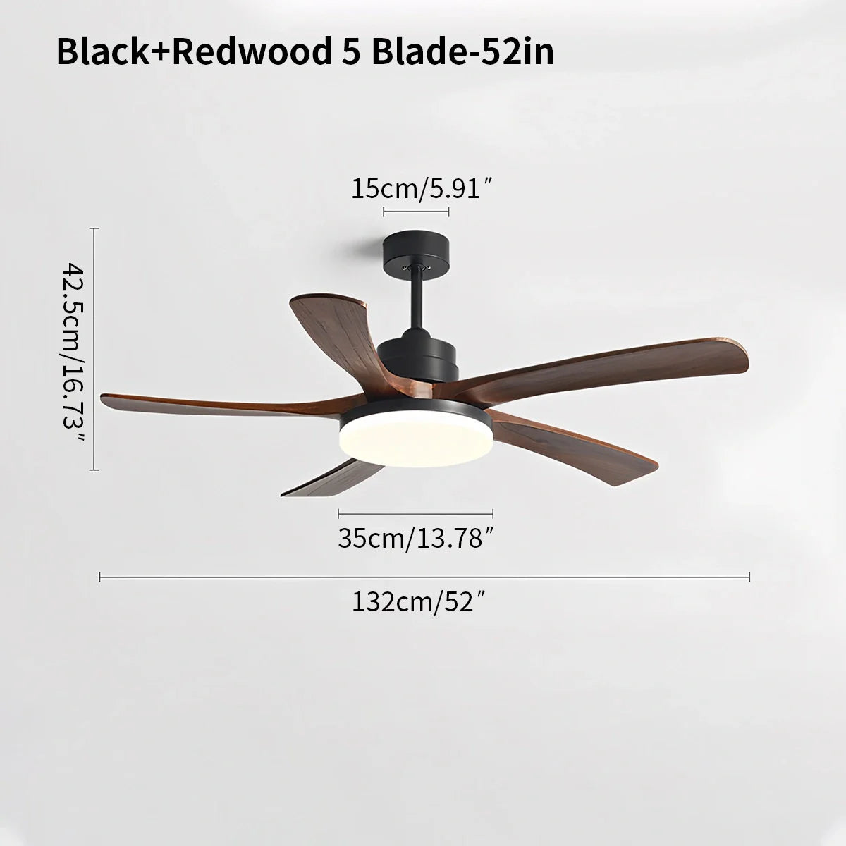 Feyran High Wind Solid Wood Ceiling Fan Light