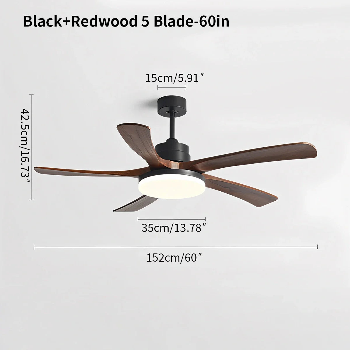 Feyran High Wind Solid Wood Ceiling Fan Light