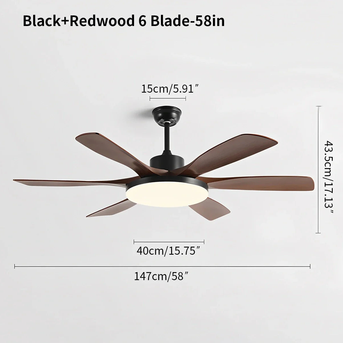 Feyran Living Room 6-Leaf Ceiling Fan Light