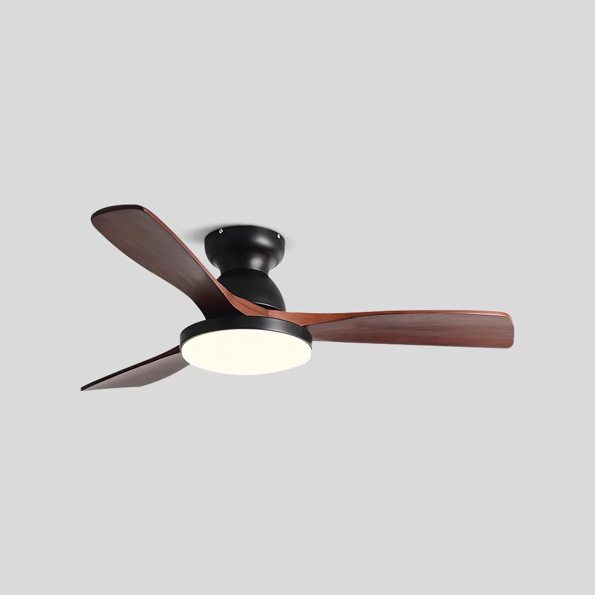 Feyran Vintage 3-leaf Solid Wood Ceiling Fan Lamp
