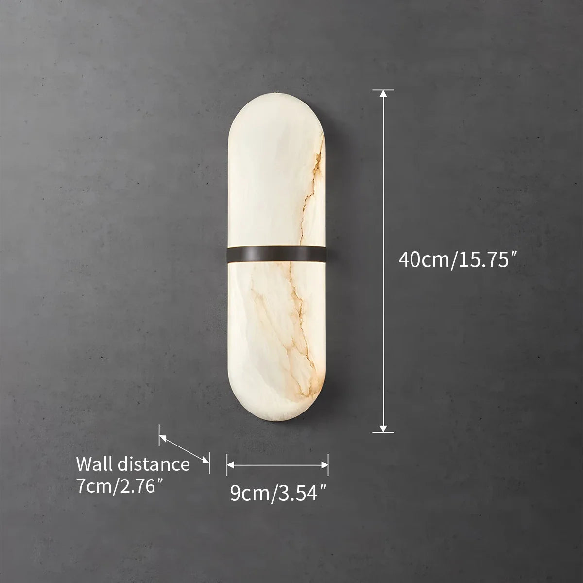 Feyran Melange Pill Form Spanish Alabaster Wall Sconce