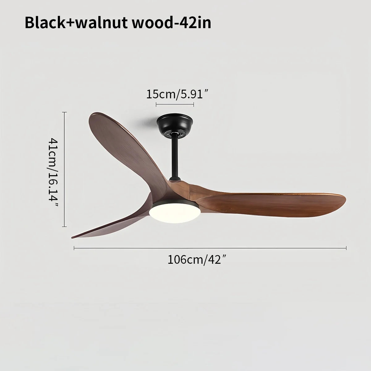 Feyran Nordic Solid Wood Ceiling Fan with Light
