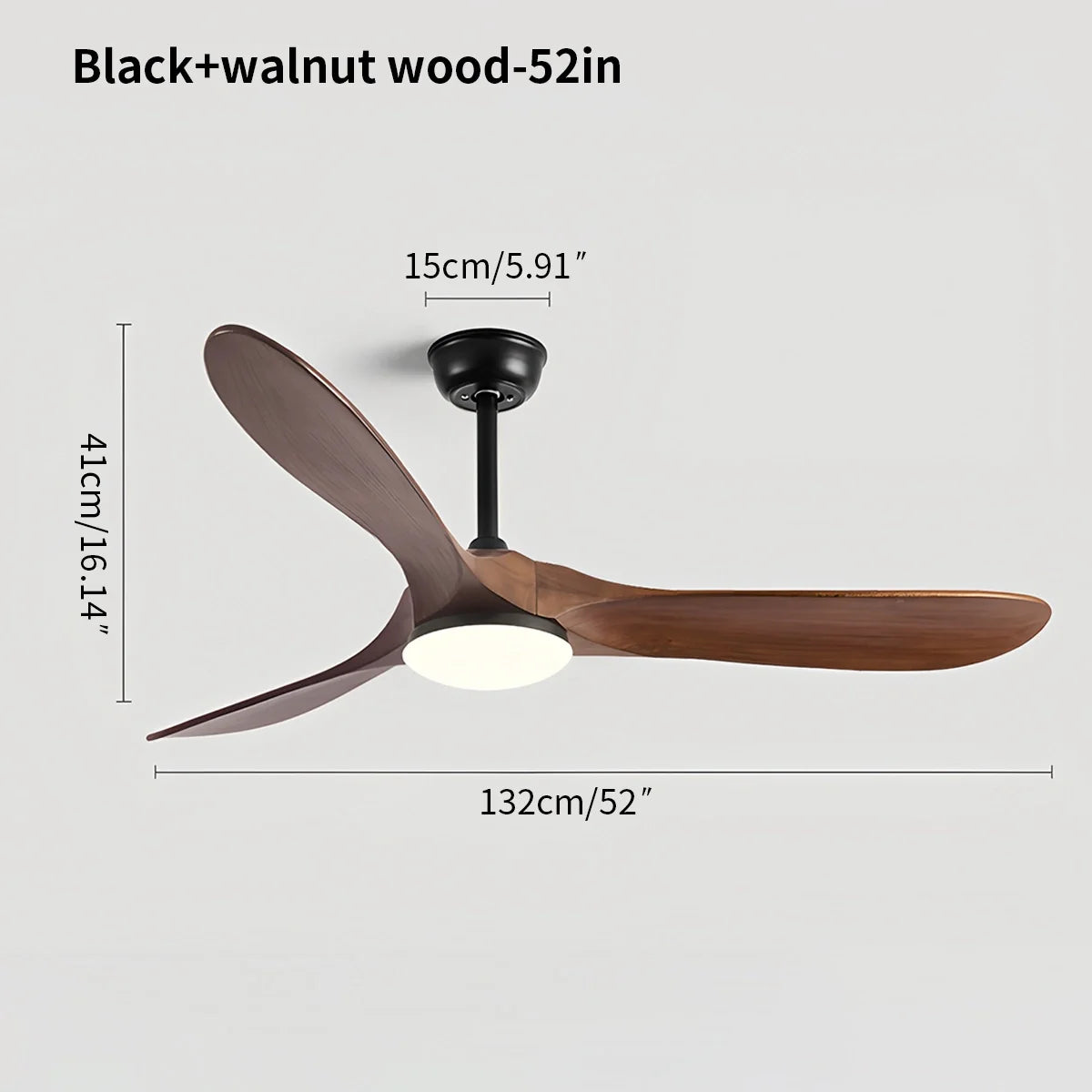 Feyran Nordic Solid Wood Ceiling Fan with Light