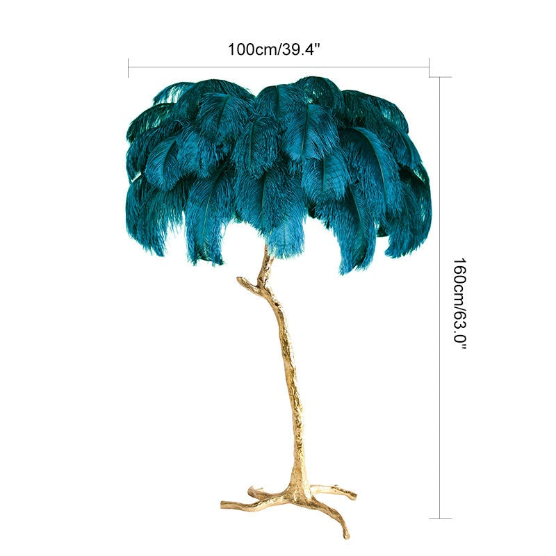 Feyran Feather Palm Tree Floor Lamp for Living Room