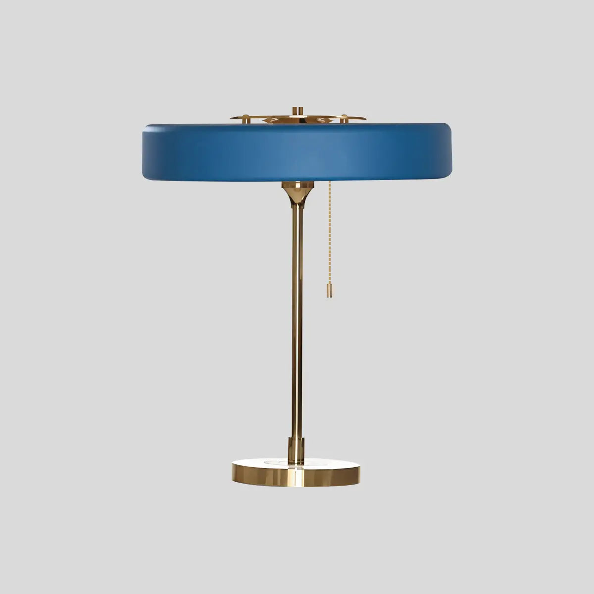 Feyran Mid-Century Round Table Lamp with Pull Chain