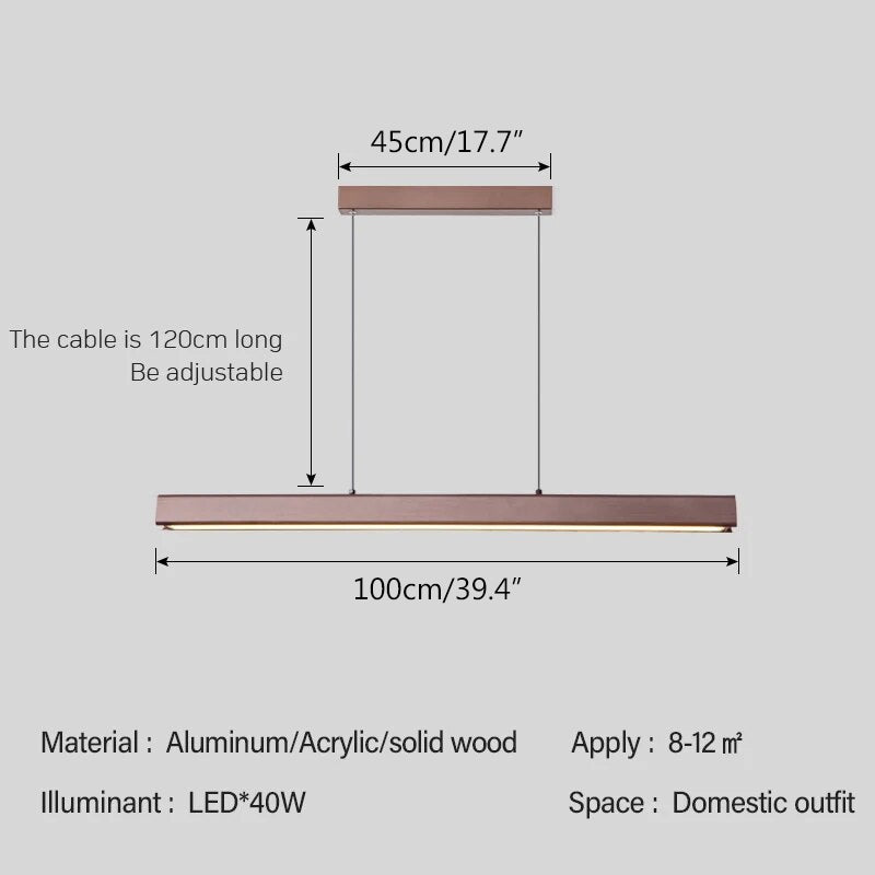 Feyran Nordic LED Linear Pendant Light for Kitchen Island