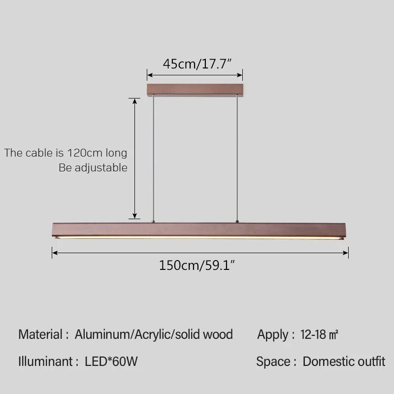 Feyran Nordic LED Linear Pendant Light for Kitchen Island