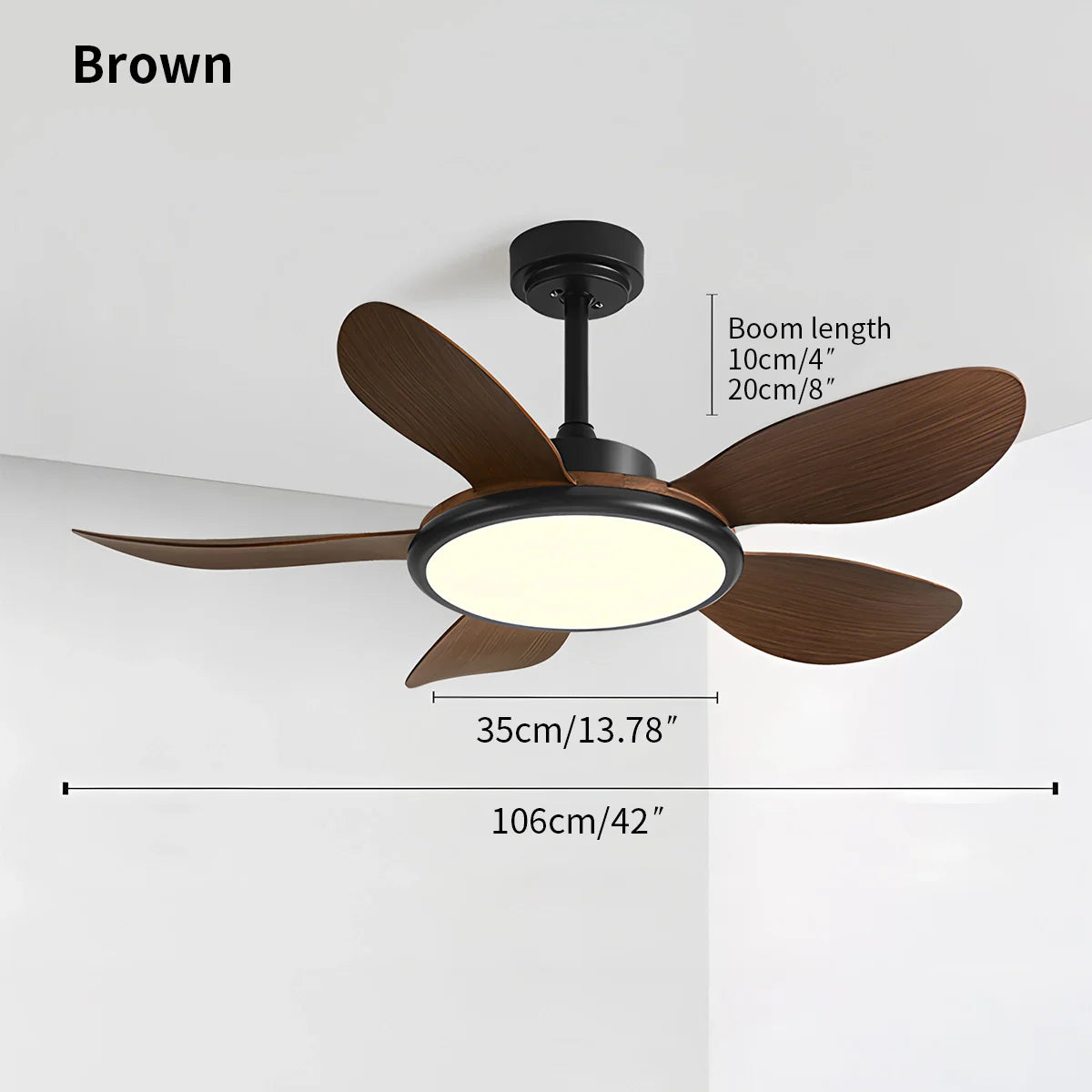 Feyran 5-Blade Wood Ceiling Fan with Light for Living Room