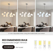 Brushed Nickel Glass Globe Sputnik Chandelier-Feyran