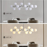 Brushed Nickel Glass Globe Sputnik Chandelier-Feyran