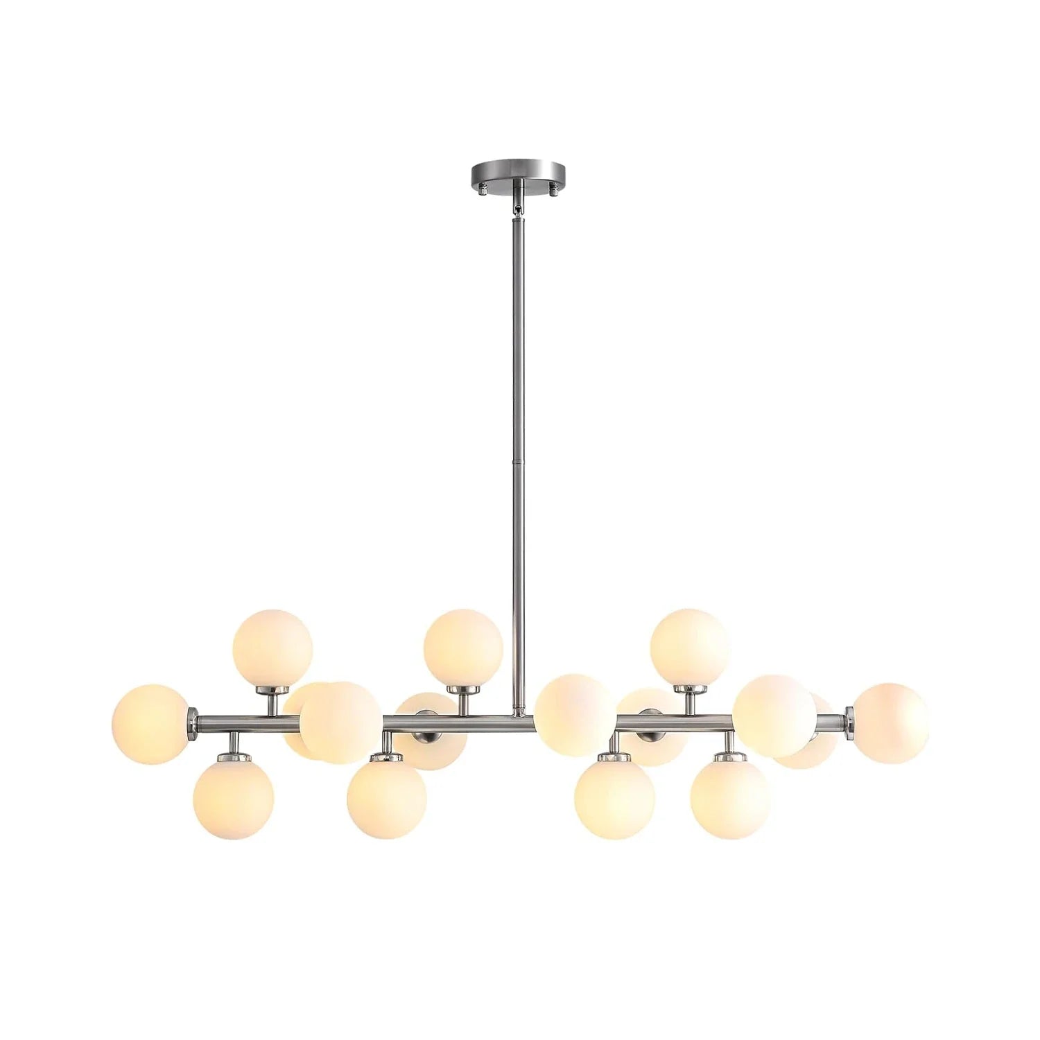 Brushed Nickel Glass Globe Sputnik Chandelier-Feyran