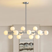 Brushed Nickel Glass Globe Sputnik Chandelier-Feyran