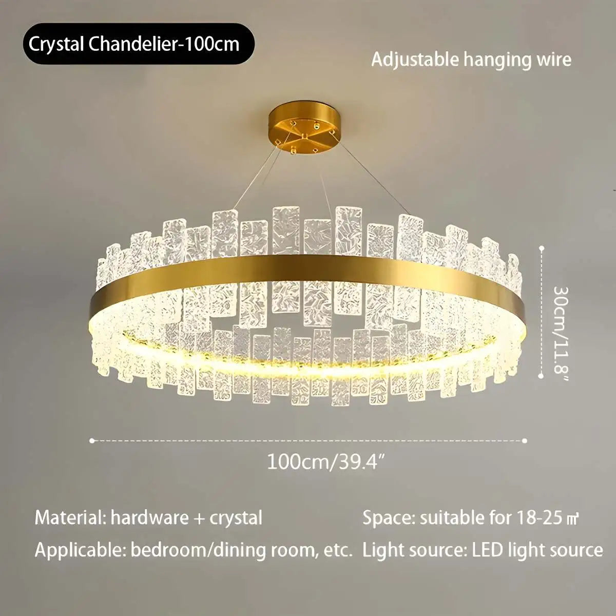 Feyran Modern Frosted Glass Crystal Chandelier