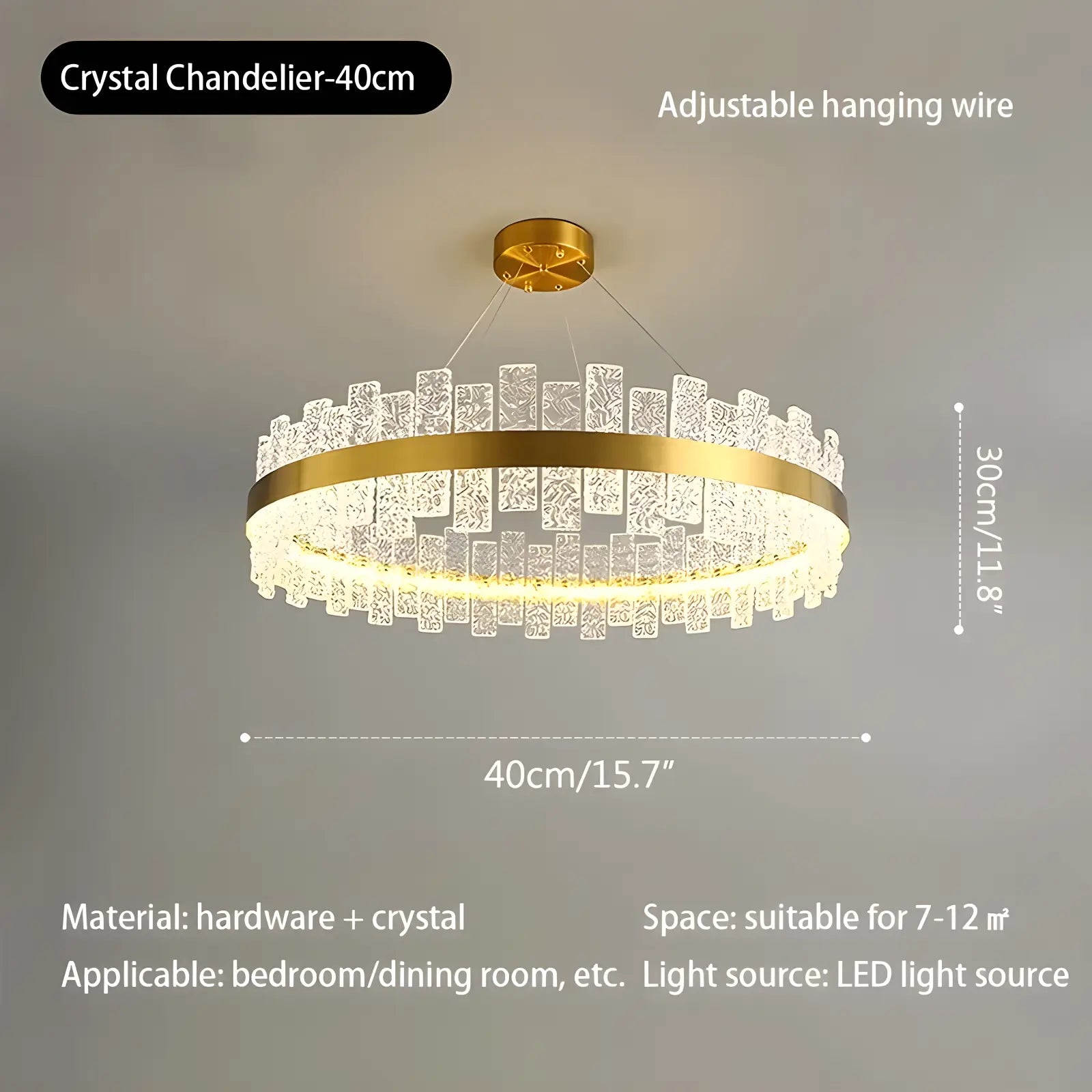 Feyran Modern Frosted Glass Crystal Chandelier