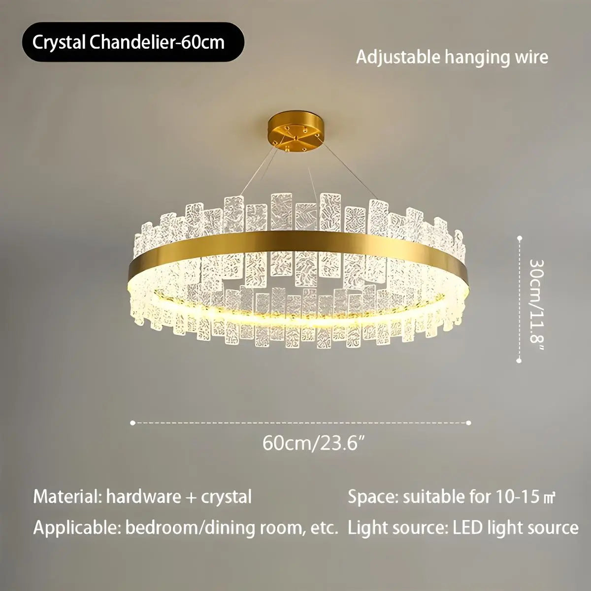 Feyran Modern Frosted Glass Crystal Chandelier