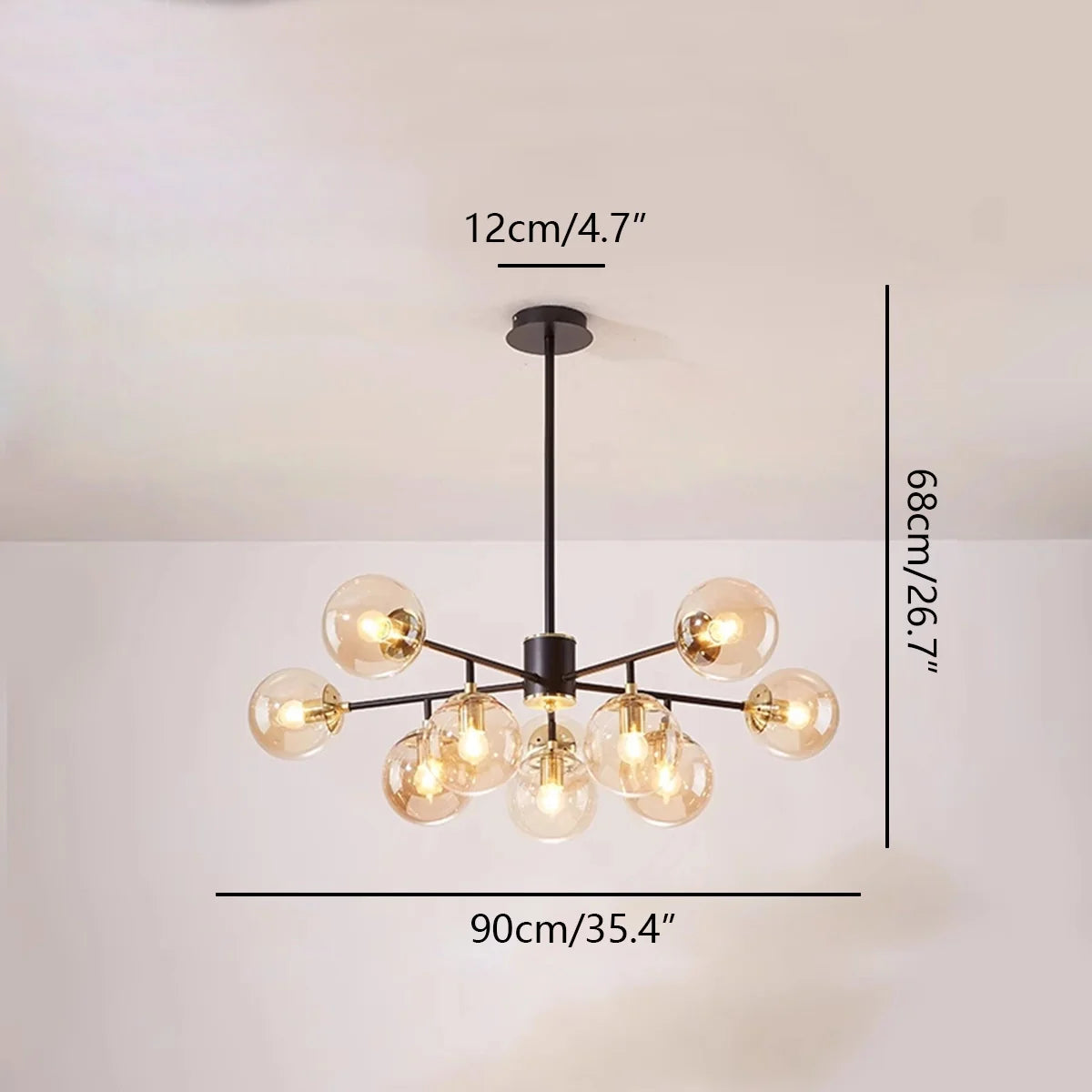 Feyran Camilla Glass Chandelier for Living Room