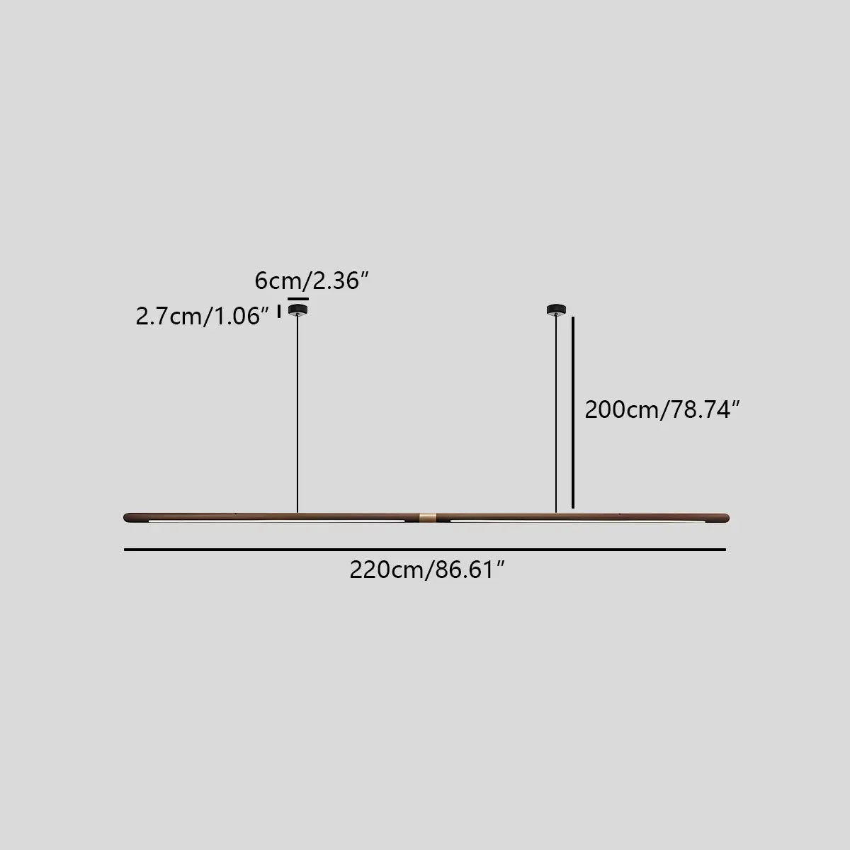 Feyran Svelte Wood Linear Pendant Light for Kitchen