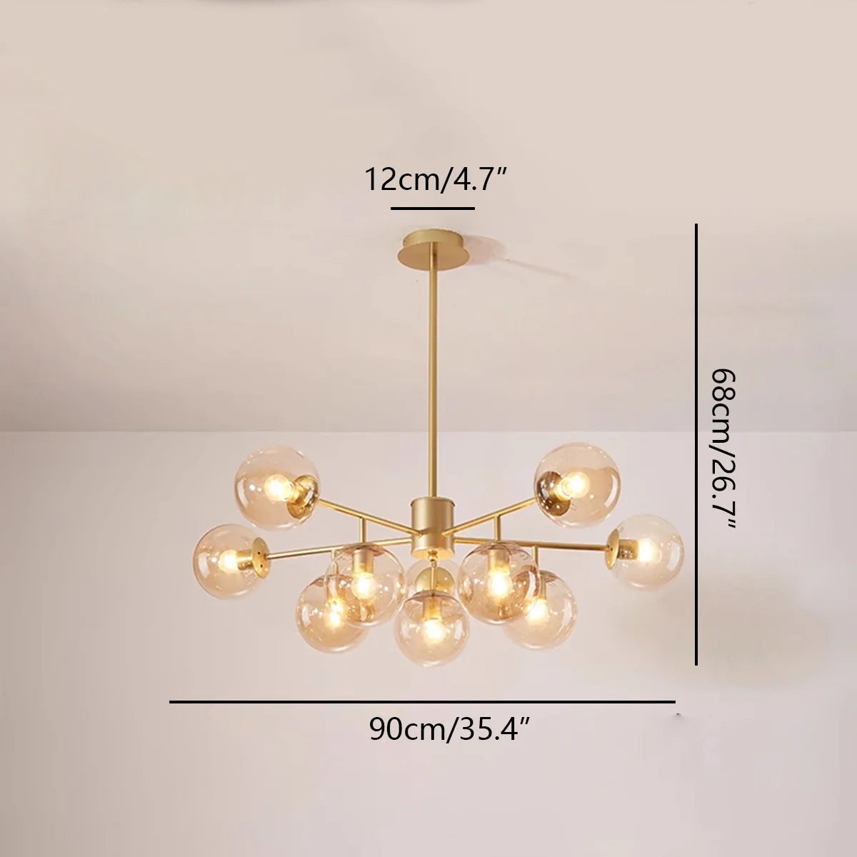 Feyran Camilla Glass Chandelier for Living Room