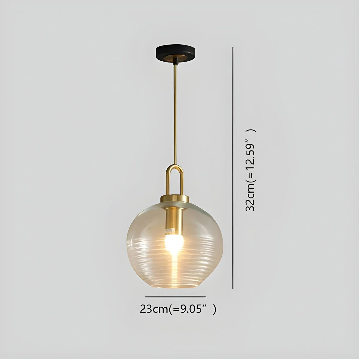 Feyran Modern Ribbed Clear Glass Pendant Light