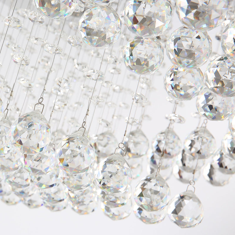 Rectangular Multi layer Cloud Design Crystal Chandelier - Crystal Detail | Feyran