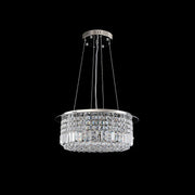 Modern Round Drum Crystal Chandelier - Black Background | Feyran
