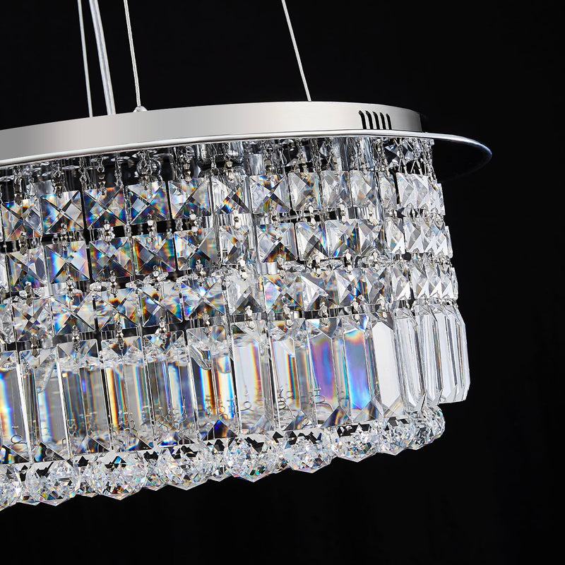 Modern Round Drum Crystal Chandelier - Crystal Detail | Feyran