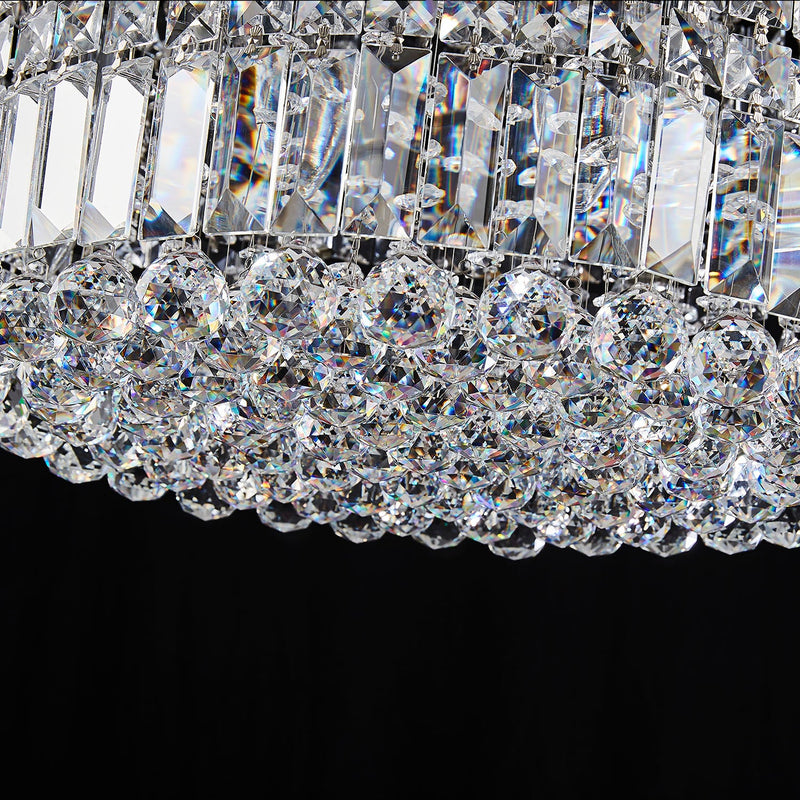 Modern Round Drum Crystal Chandelier - Crystal Detail | Feyran