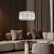 Modern Round Drum Crystal Chandelier - Living Room | Feyran
