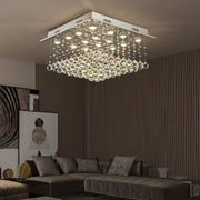 Square Raindrop Design Crystal Chandelier With Cold Light - Living Room| Feyran