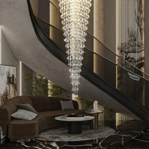 Round Raindrop Crystal Chandelier - Ceiling Light | Feyran
