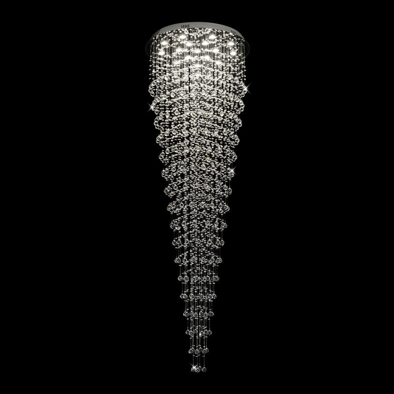 Round Raindrop Crystal Chandelier - Ceiling Light - turn off | Feyran