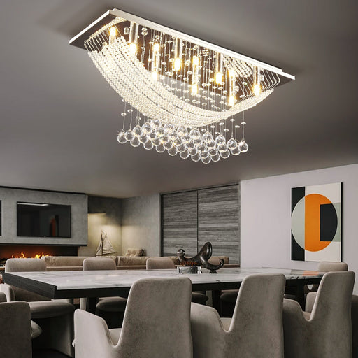 Boat Shape Luxury Crystal Chandelier - Modern Ceiling Light | Feyran