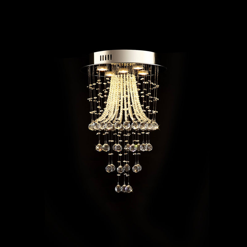 Modern Round Flush Mount Crystal Chandelier | Feyran