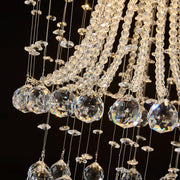 Modern Round Flush Mount Crystal Chandelier - Detail | Feyran