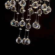Modern Round Flush Mount Crystal Chandelier - Detail | Feyran
