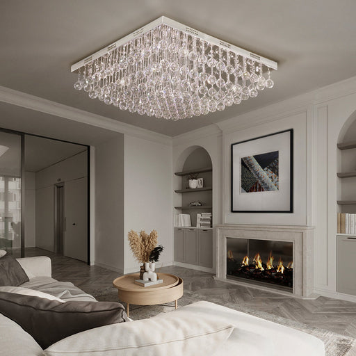 Modern Square Raindrop K9 Crystal Chandelier - Living Room | Feyran