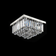 Square Rain Drop Crystal Ceiling Light - Contemporary Lighting Fixture