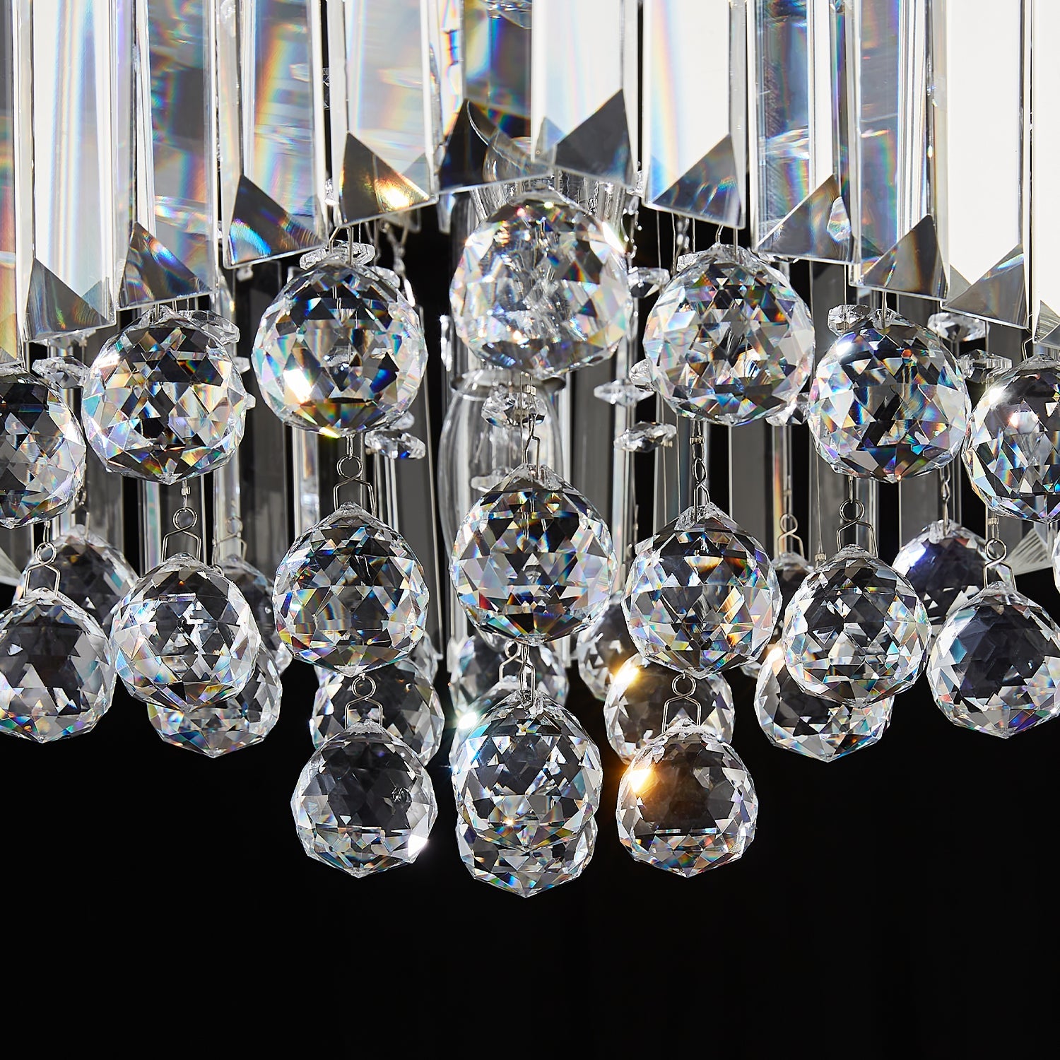 Square Rain Drop Crystal Ceiling Light - Contemporary Lighting Fixture