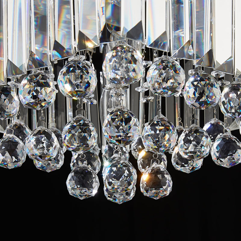 Square Rain Drop Crystal Ceiling Light - Contemporary Lighting Fixture