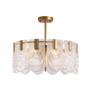 Round Shape Gold Glass Chandelier | Feyran