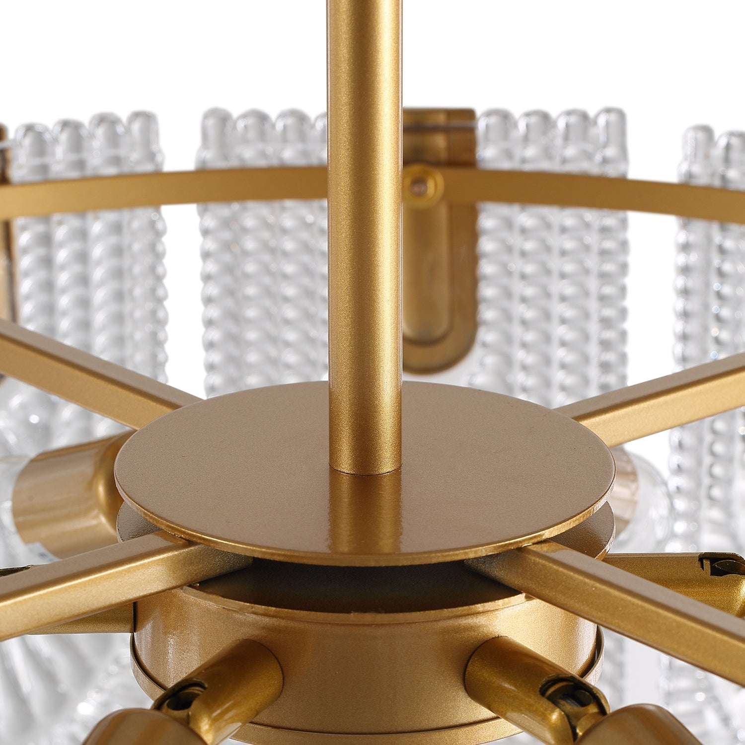 Round Shape Gold Glass Chandelier - Detail | Feyran