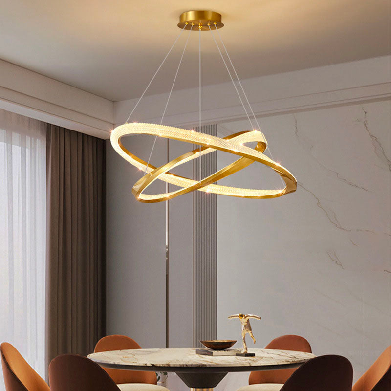 Gold Multi-layer Ring Chandelier - 2 Rings | Feyran