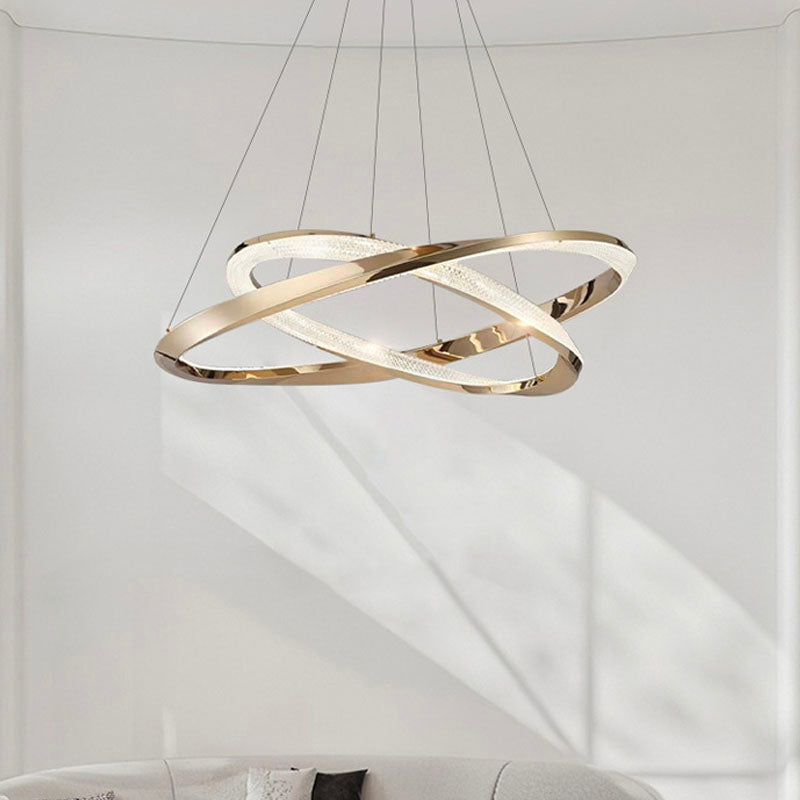 Gold Multi-layer Ring Chandelier - 2 Rings | Feyran
