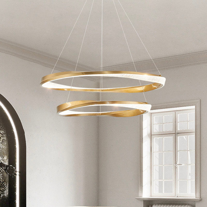 Gold Multi-layer Ring Chandelier - 2 Rings | Feyran