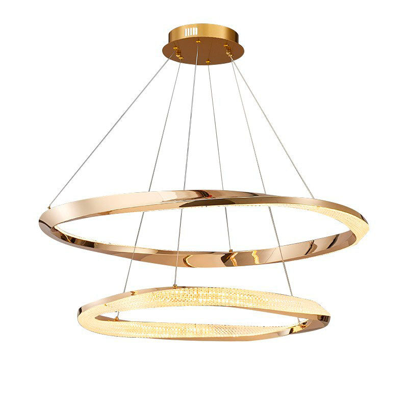 Gold Multi-layer Ring Chandelier - 2 Rings | Feyran