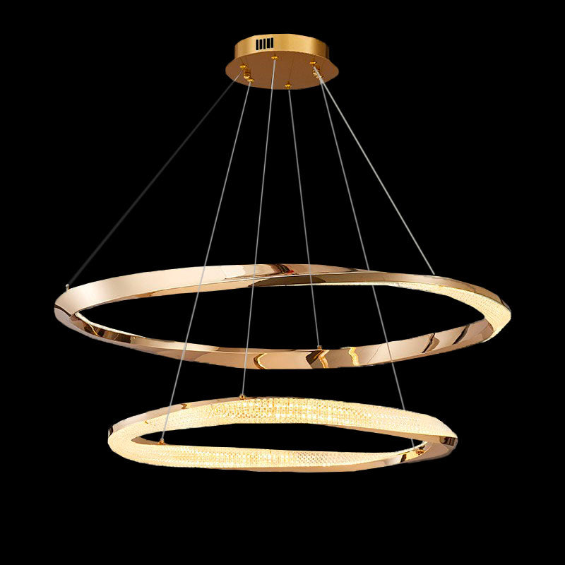 Gold Multi-layer Ring Chandelier - 2 Rings | Feyran