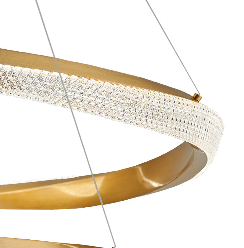 Gold Multi-layer Ring Chandelier - 2 Rings - Details | Feyran